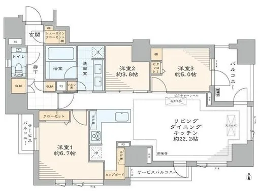 サンウッド広尾の間取り図