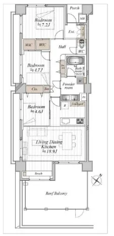 クレッセント目黒青葉台の間取り図