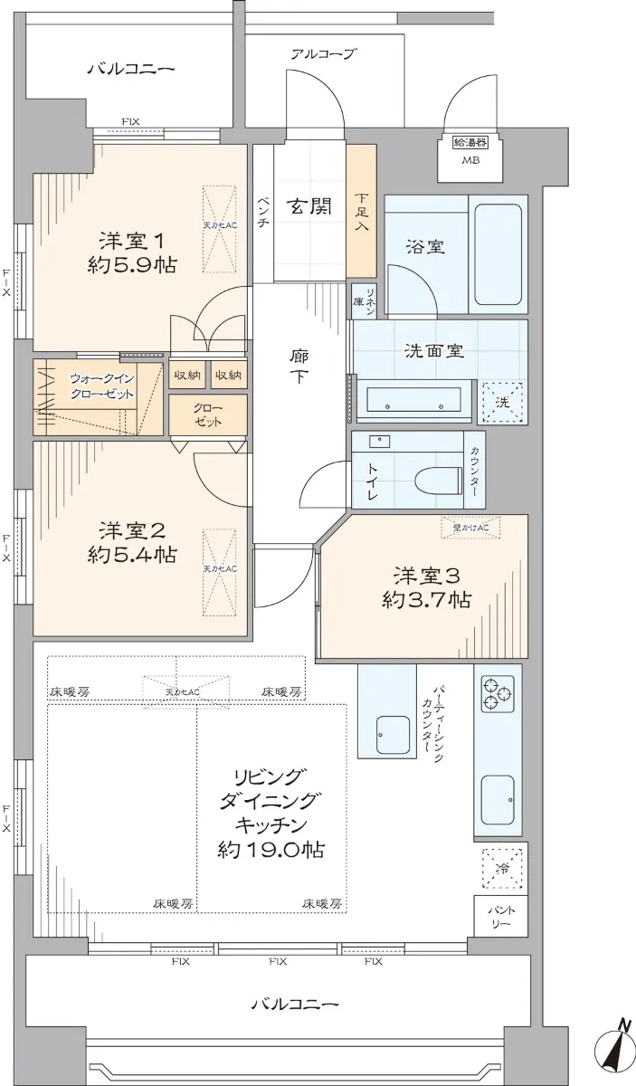 ガレリアコルテ六番町の間取り図